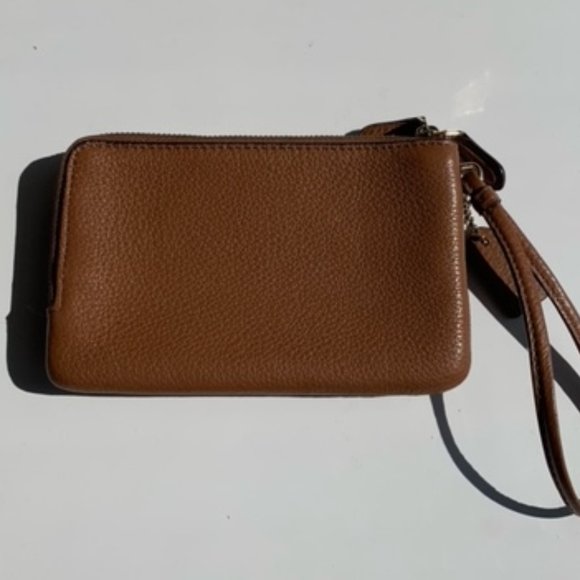 COACH Double Zip Wristlet Wallet (Brown) - Picture 3 of 4